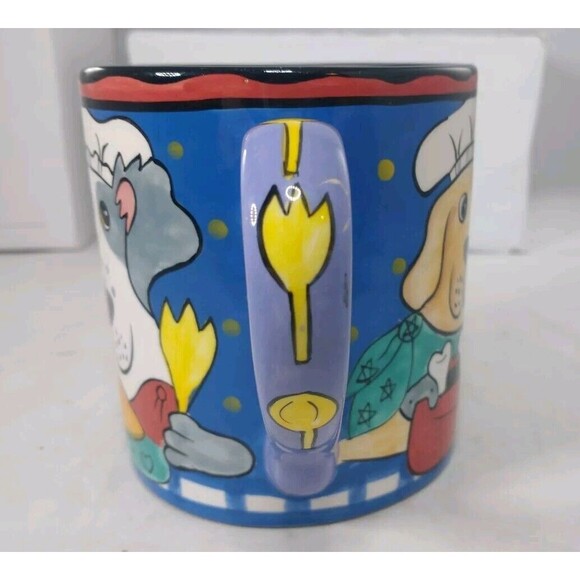 2002 DOGZILLA CANDACE REITER DESIGNS HAND PAINTED COFFEE CUP MUG DOG PUP VINTAGE - Picture 5 of 13